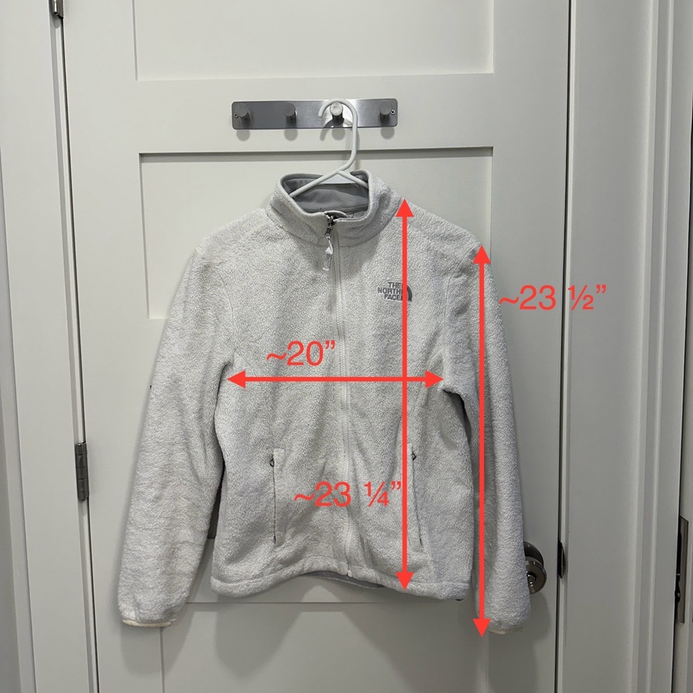The North Face fleece jacket full zip Women’s Small white zipper hand pockets - Picture 4 of 7